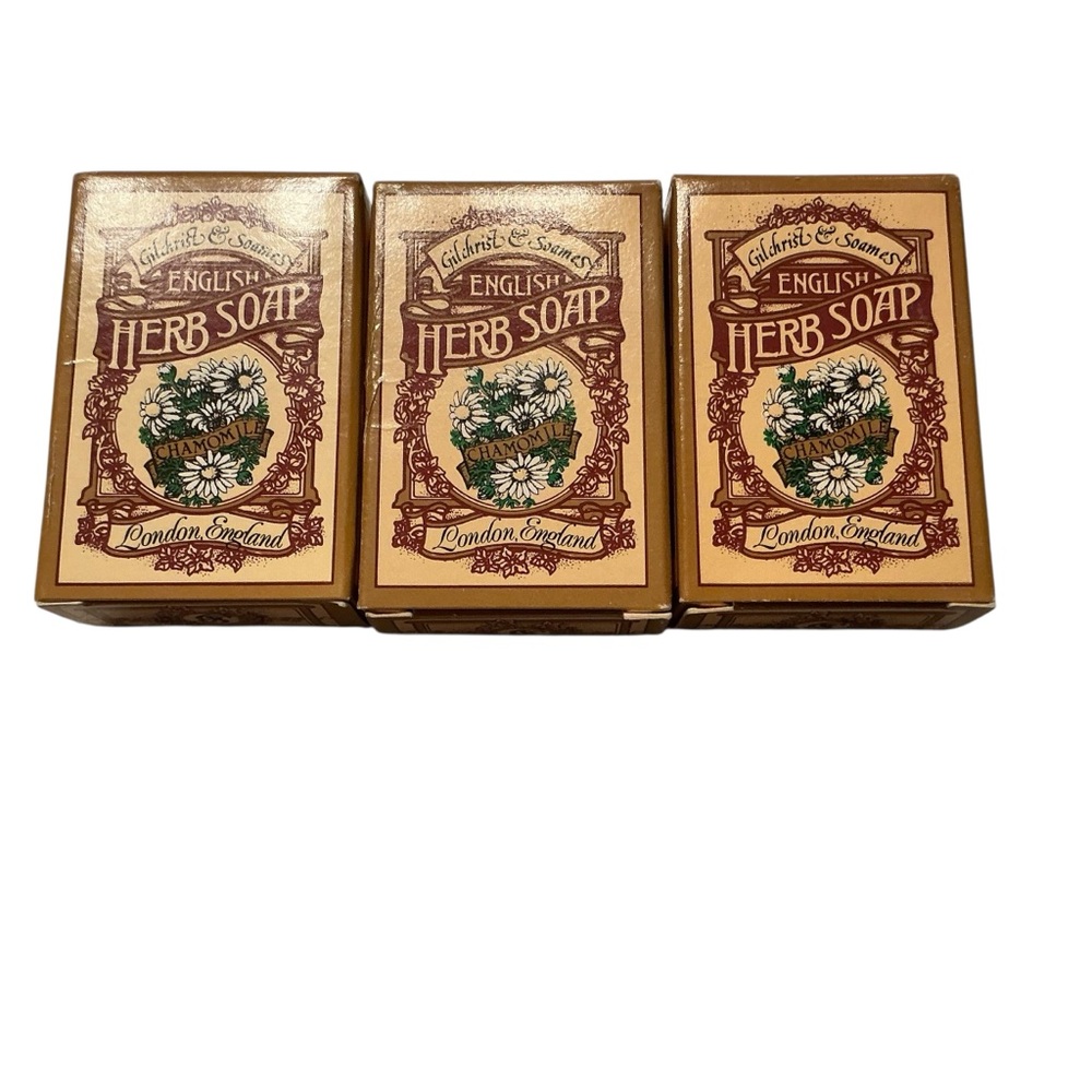 3 soap bars gilchrist soames English herb soap chamomile 1.5 oz each
